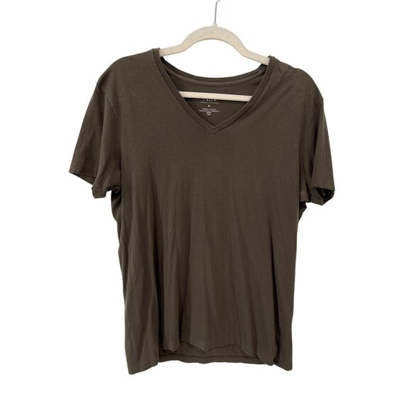 Armani Exchange T Shirt Size Medium V Neck Short Sleeve Green Cotton Essentials - Picture 1 of 6